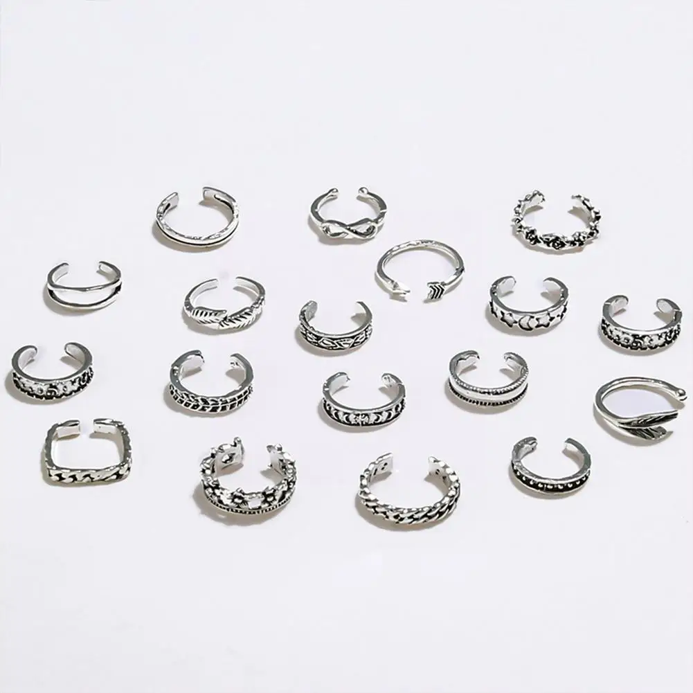 

Various Adjustable Flashing Rings New Style Female Beach Foot Gifts Open Ring Rings Ladies Summer Toe Jewelry F3K6