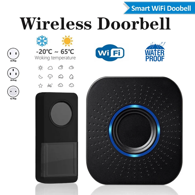 

Wireless Home DoorBell Waterproof Battery Operated Loud Chime Electronic Houseware DC Mini Smart Long-Distance New Door Bell