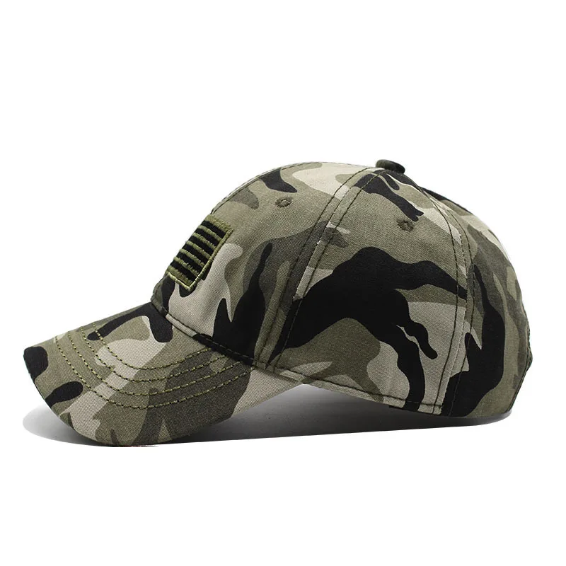 Кепка мужская с вышивкой тактическая хлопковая бейсболка флагом США камуфляжная
