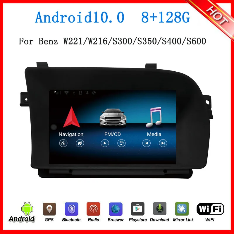 

Автомобильный мультимедийный плеер Android10 для Mercedes benz S-Class W221, S350, W216, S450, S500, S65, 2005-2013, автомобильное радио, стерео, gps-навигация, авто