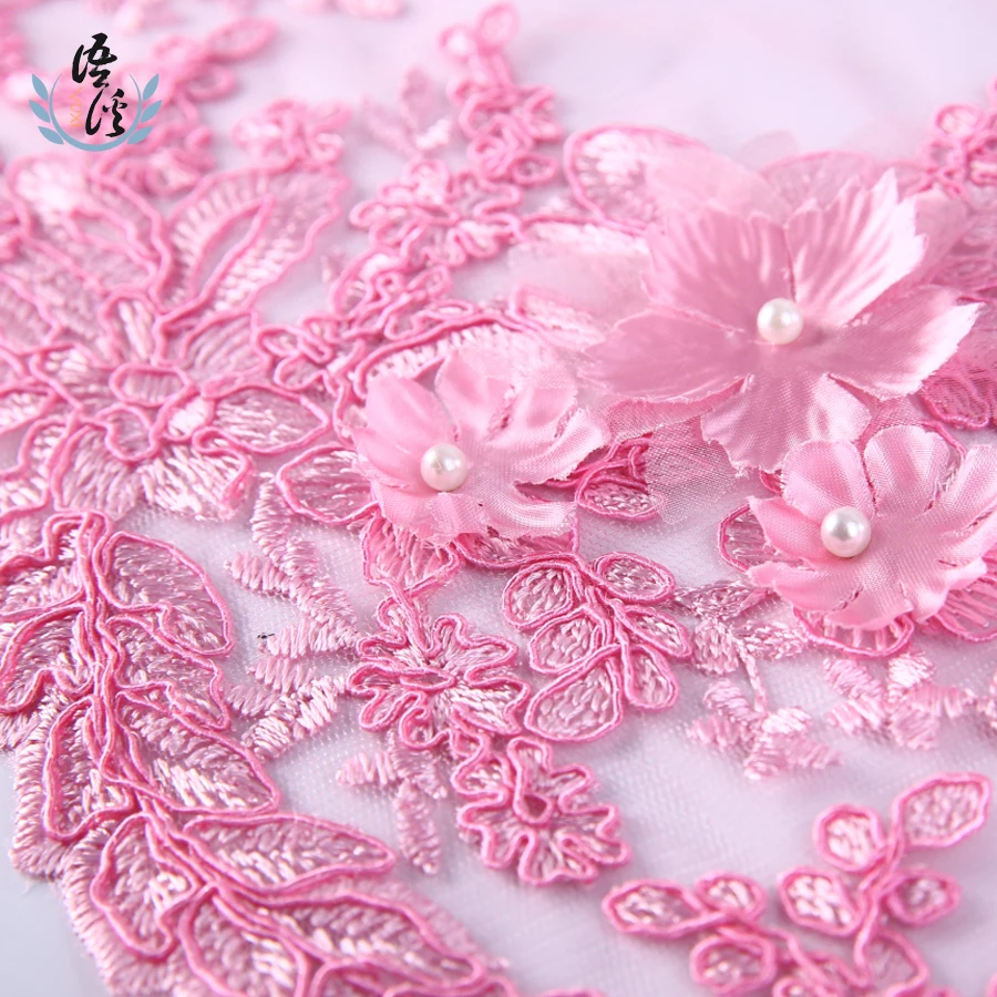 Триадка по бусинам Трехмерная ткань с вышитым цветком сценическая одежда