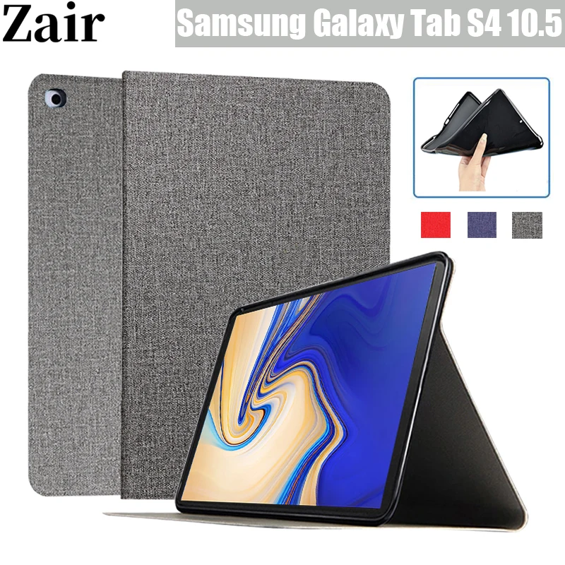 

For Samsung Galaxy Tab S4 10.5 Case With Soft Case Tab S4 SM-T830 SM-T835 10.5" Cover Casing Silicone PU Leather Stand Shell
