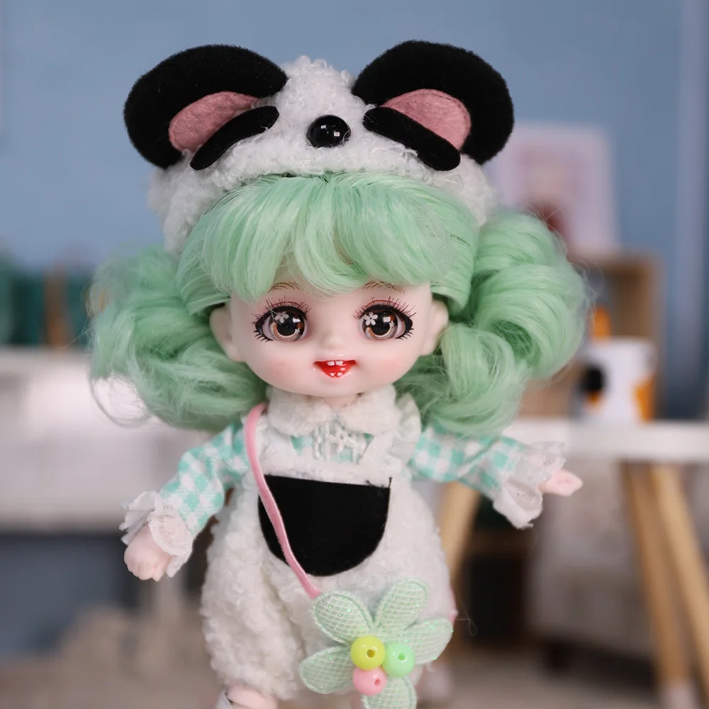 

Dream Fairy 1/8 Doll BJD Little Panda 16CM Ball Jointed Doll Full Set Including Clothes Shoes Cute Makeup Pocket Doll for Girls