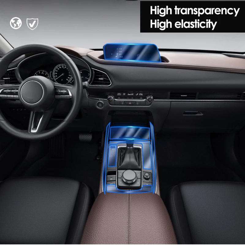 Аксессуары для Mazda CX30 зеркальная прозрачная пленка из ТПУ приборной панели