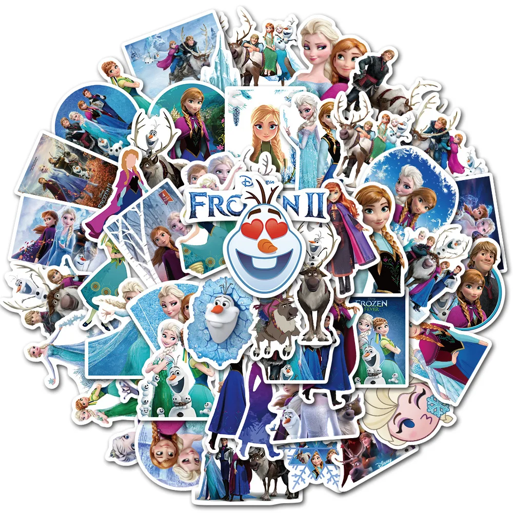 

10/50/100 Pcs/Lot Disney Stickers Marvel Mickey Mouse Stitch Frozen Princess Baby Yoda Star Wars Guitar Decals Kids Sticker Toys