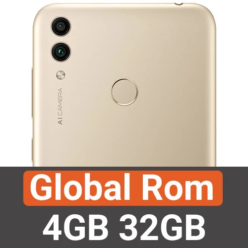 4GB 32G Gold Honor 8C Global Rom 4000 мАч аккумулятор смартфон 6,26 дюймов Восьмиядерный мобильный телефон Snapdragon 632 с двумя sim-картами - Цвет: 4GB 32G Gold