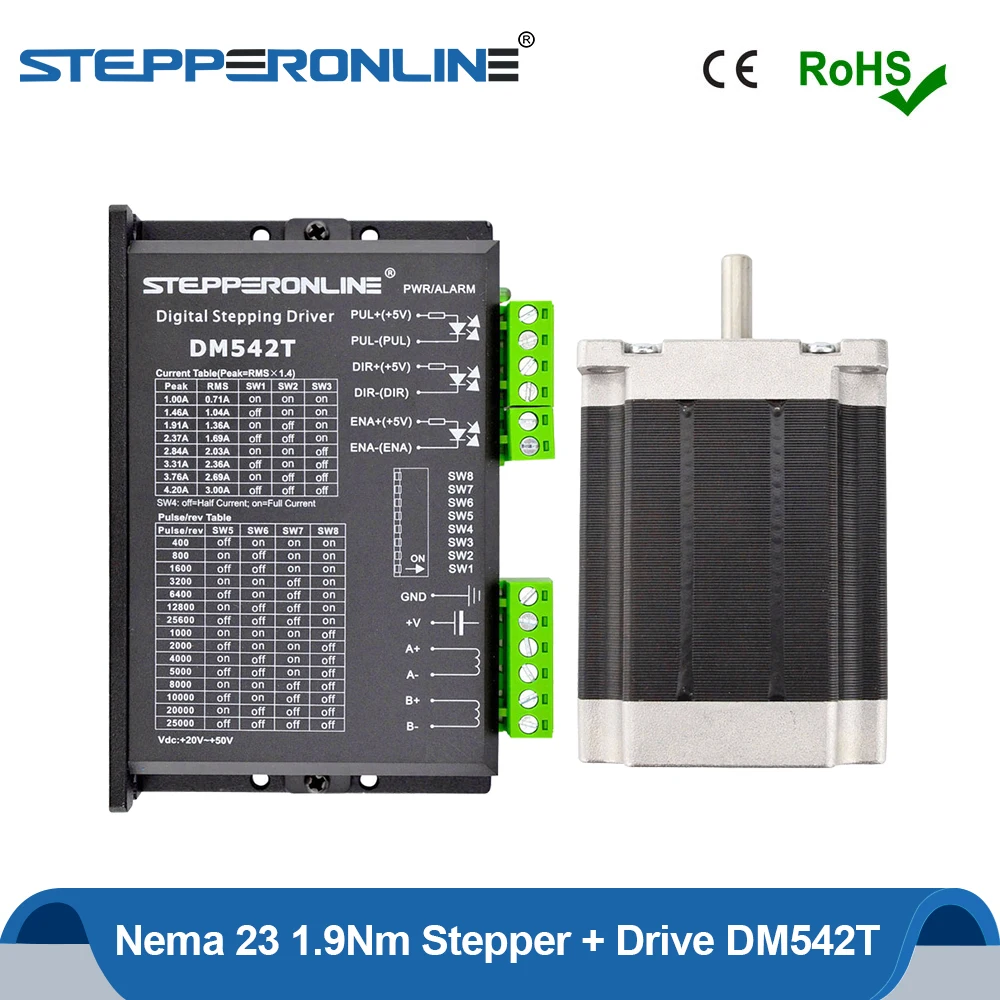 1 Ось шагового двигателя CNC Kit 1.9Nm Nema23 шаговый двигатель и драйвер 3A шт. Nema 23 57