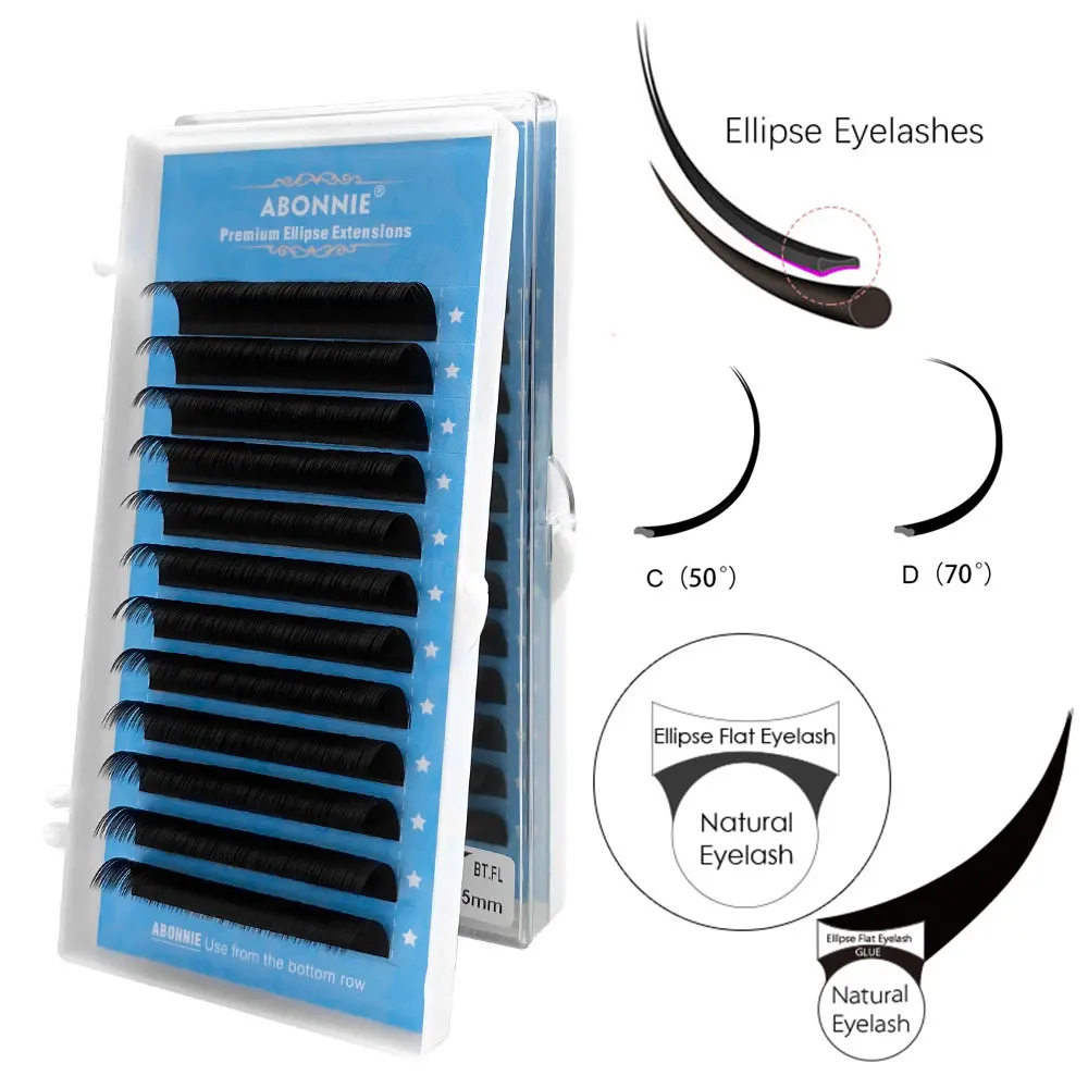 

Faux Softer Premium Ellipse Matte Flat Lashes Extension Supplier Private Label Flat Lashes Ellipse Mixed Free Shipping