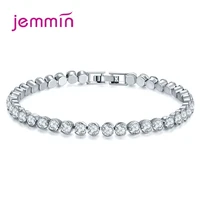 simple fashion rhinestone bracelets sparkling cz crystal 925 silver handmade wedding engagement jewelry for bride bridesmaid