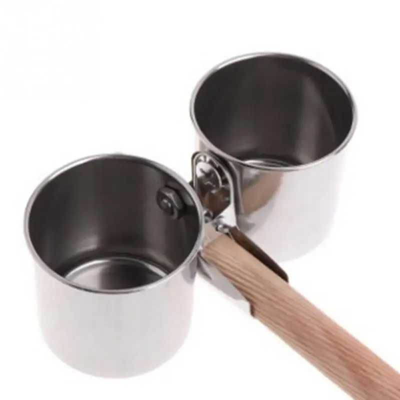 Подача воды пищи птица двойной чашки с зажимом Нержавеющая сталь кормушка для