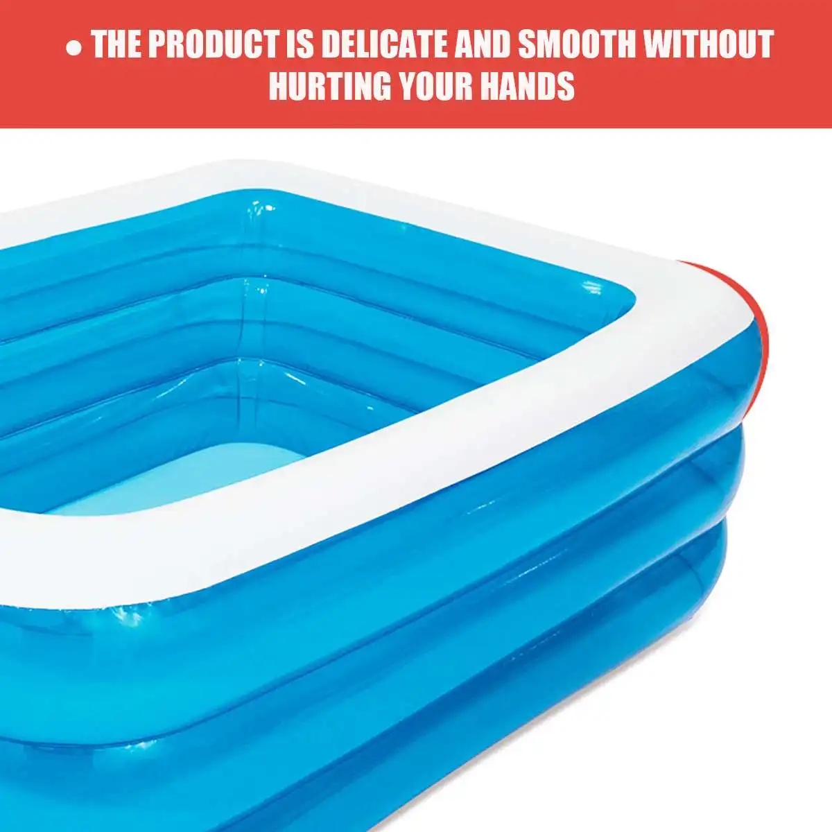 

150-300cm 3Layer Children Inflatable Pool Bathing Tub Kid Adult Home Outdoor Large Swimming Pool Inflatable Square Swimming Pool