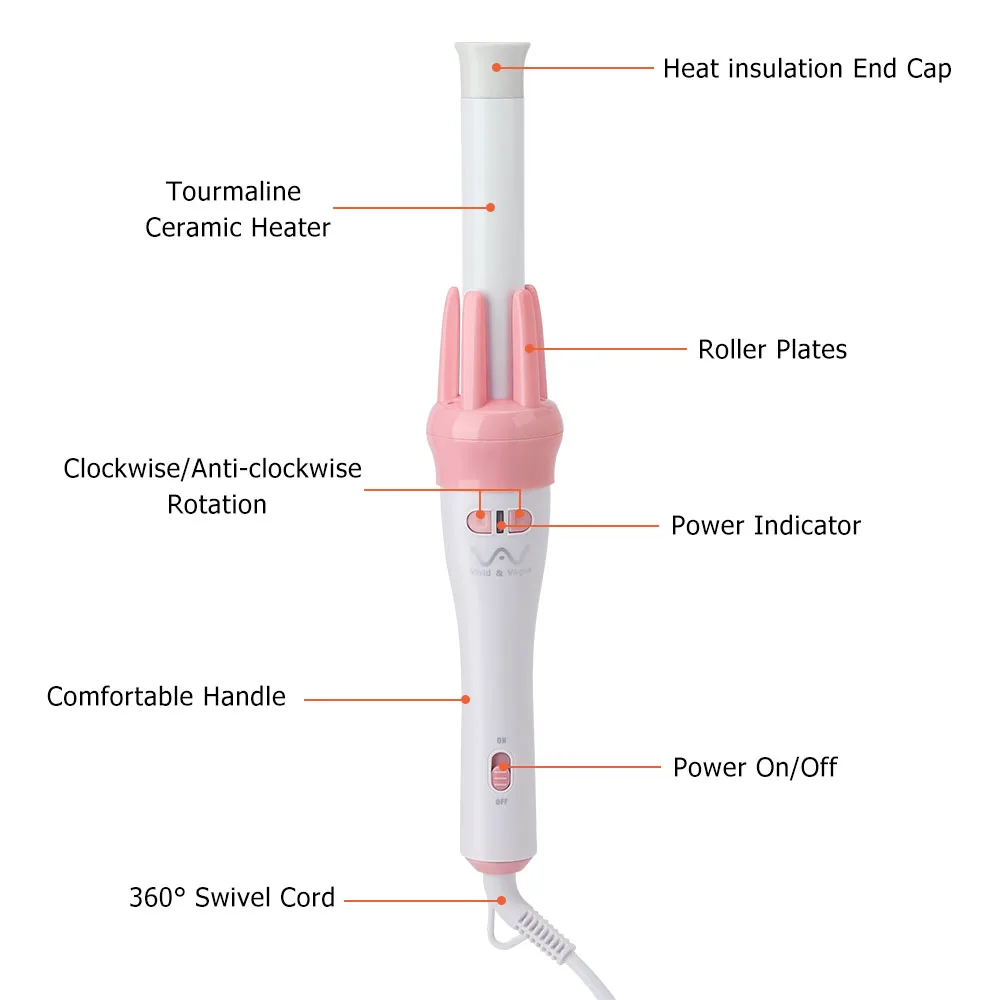 Автоматическая Плойка для волос вращающаяся на 360 градусов щипцы завивки