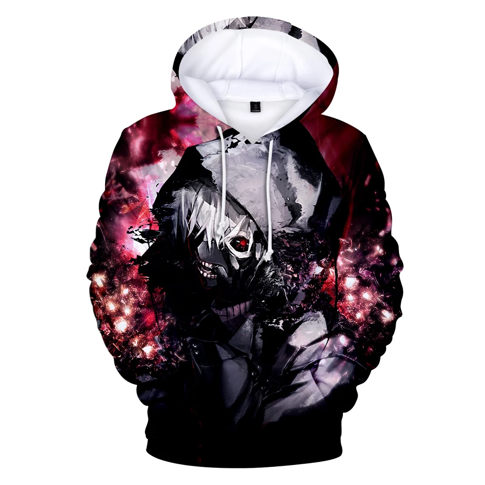 

Tokyo Ghoul Animation Hooded Round Neck Sweatshirt Fashion Trend Style New 3D Polyester Unisex Material Casual Pullovers Full