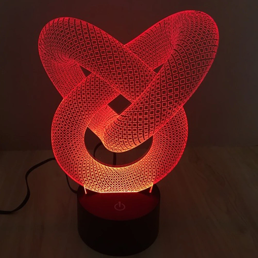 

Button Switch Type 3D Stereoscopic Night Light Colorful LED Visual Light Acrylic Gradient Color Night Light DV5V 1.5W