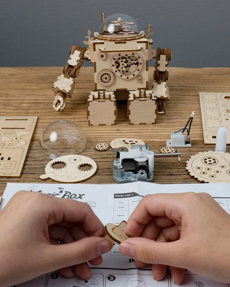 Robotime 5 видов вентилятор вращающийся Деревянный DIY стимпанк модель здания Наборы Ассамблеи игрушка в подарок для детей и взрослых AM601