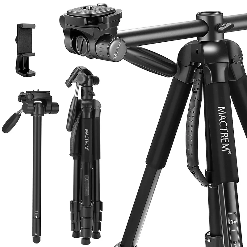 

Professional Portable Travel Aluminum Camera Tripod Accessory Bracket with Gimbal Suitable for Canon DSLR Iphone Tripod Gopro