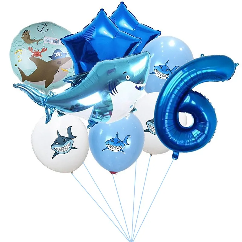 Детский душ для мальчиков синий Акула КИТ товары дня рождения Детские Большие