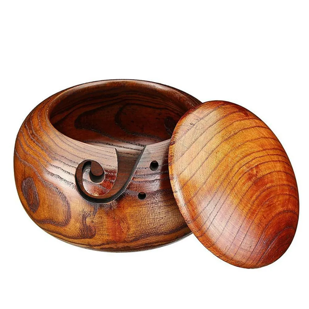 Деревянная миска для пряжи ручной работы вязания и крючком хранения вязальных