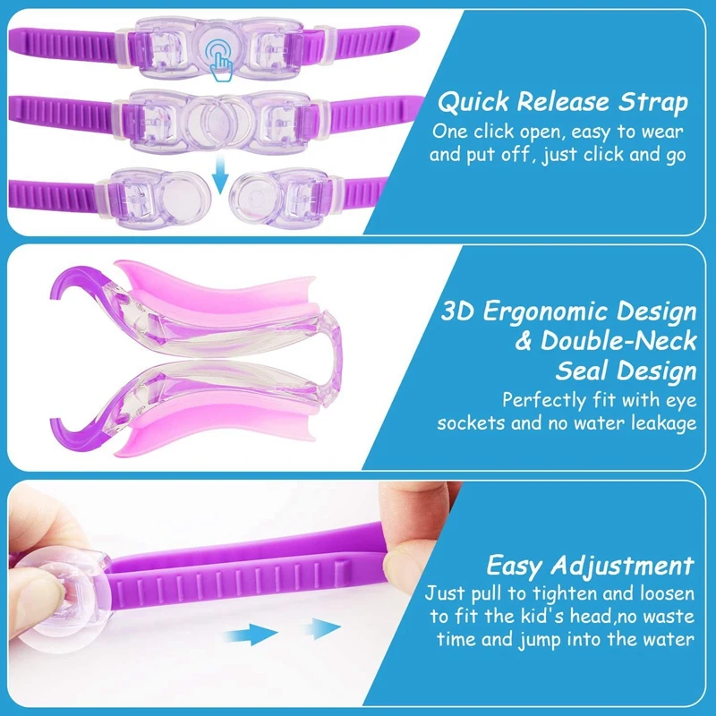 

Hot Kids Swim Goggles Swimming Goggles for Kids Girls Boys and Child Anti-Fog for Kids Swimming Suitablechildren over 4 Year