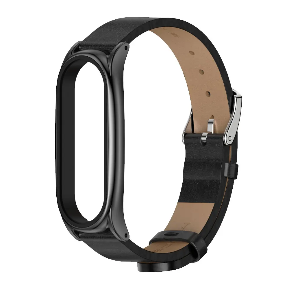 Ремешок из микрофибры для Mi Band 5 6 кожаный браслет смарт часов Xiaomi 4 Global