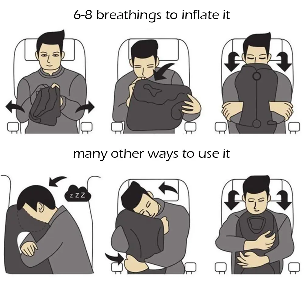 Модернизированная надувная подушка для путешествий подголовника поддержки