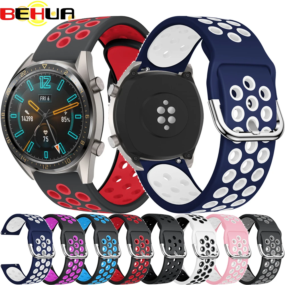 Ремешок для часов Huawei watch GT 1 2 2e GT/GT2 46 мм сменный спортивный силиконовый браслет с