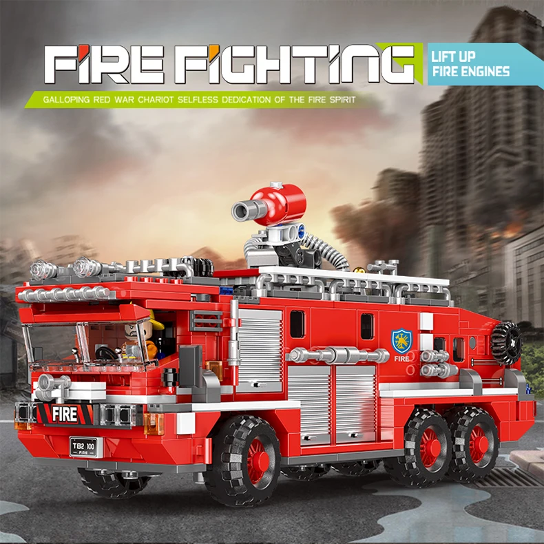 

XINGBAO 03028 City Series The Airport Fire Truck Set Building Blocks Bricks Kids Toys Compatible Birthday Gifts