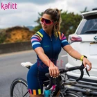 Женский полосатый спортивный трикотажный комбинезон Kafitt, разноцветный спортивный костюм с коротким рукавом для гоночной команды, ciclismo feminina