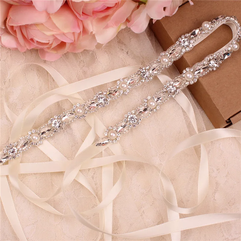 Стразы Свадебный ремень блестящий атласный свадебный пояс для свадебного платья