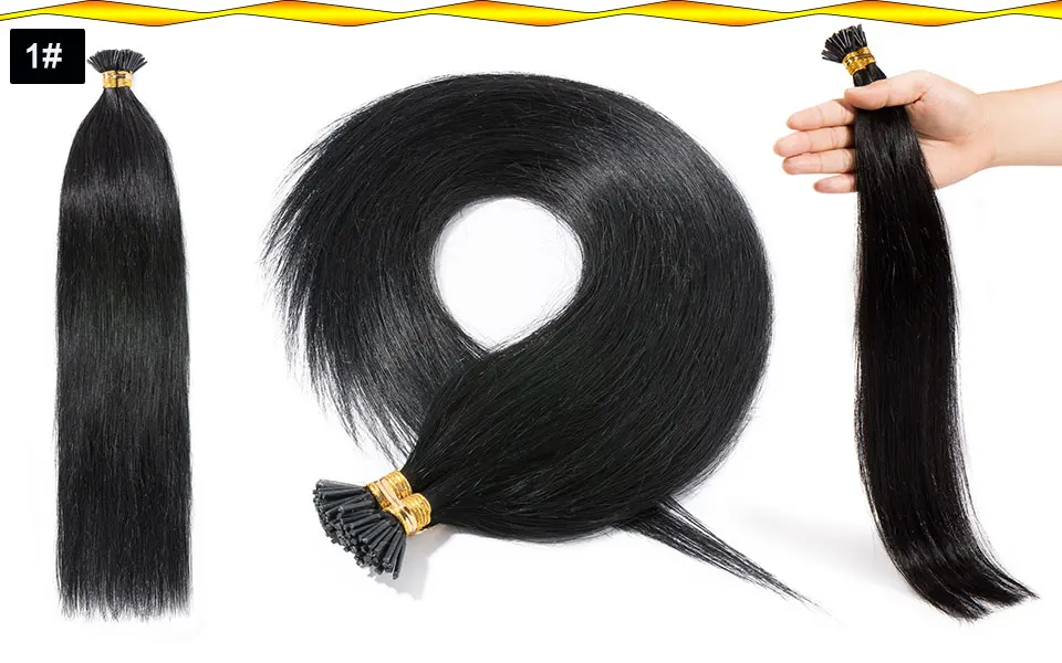 SEGO 1"-22" 50 г 100 прядей прямые человеческие волосы, кератиновые накладные волосы, Предварительно Связанные, не Реми, fusion