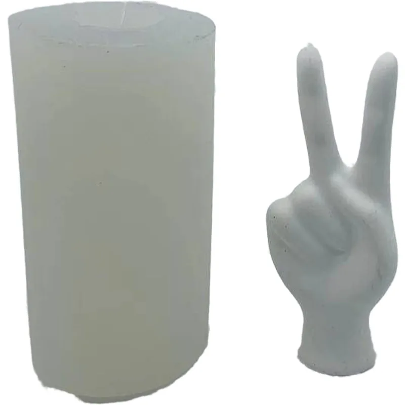 

3d V-shaped Finger Silicone Mold Victory Sign Candle Mold Diy Plaster Mold Resin Mould Cake Decoration Mold Candle Mold