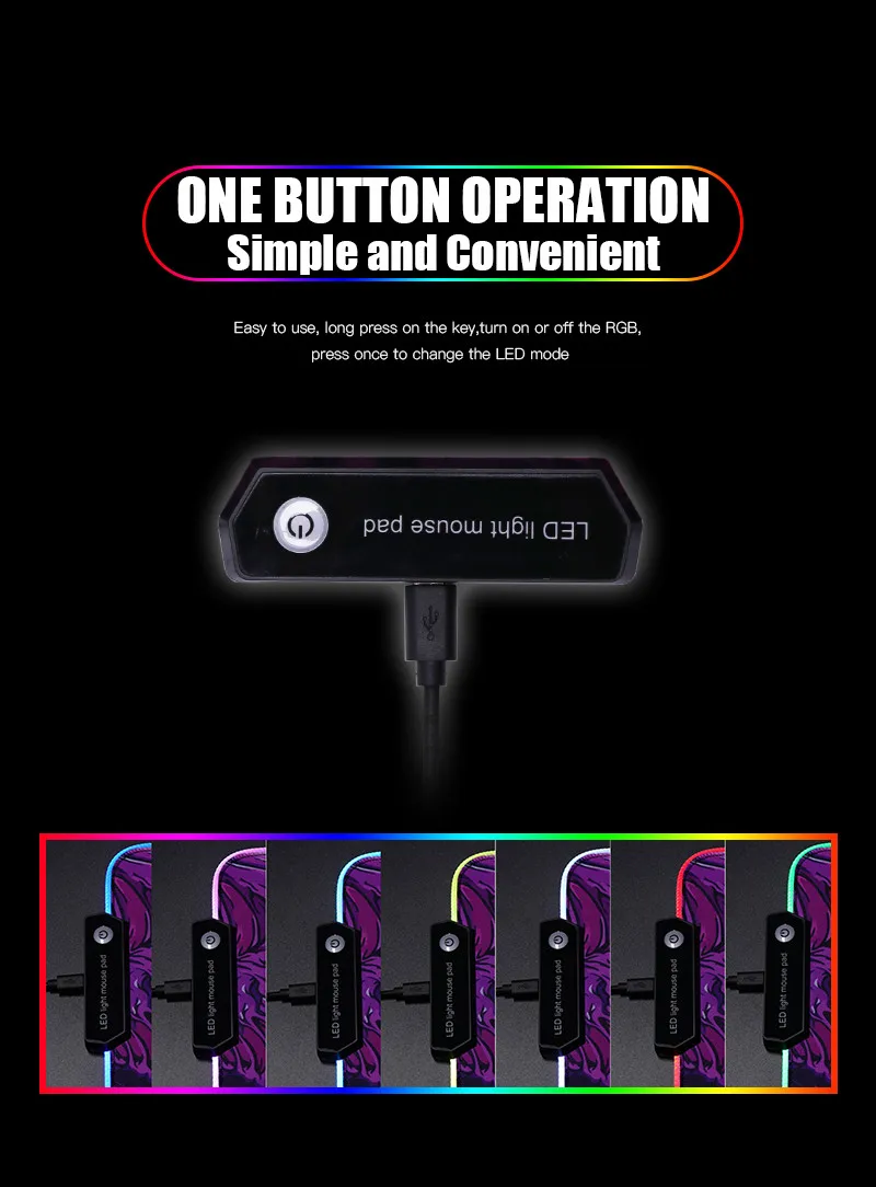 

MairuigeAnime Monster Big Mouse Pad LED RGB Decoration Gaming PC Computer Keyboard Carpet Pad Game Accessories Locking Mouse Pad