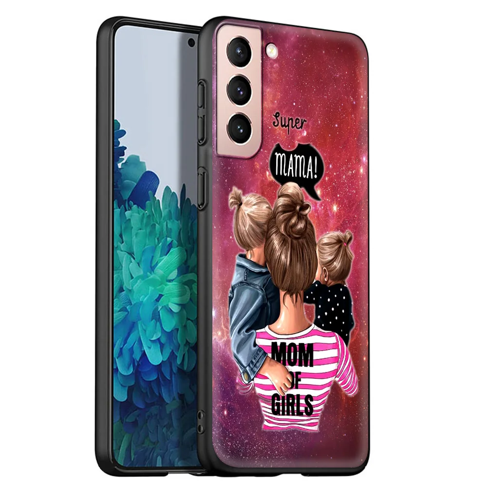 

Brown Hair Baby Mom Girl Silicon TPU Case For Samsung Galaxy S20 FE S21 S20 Ultra S10E S10 Lite S9 S8 Plus 5G Luxury Phone Coque