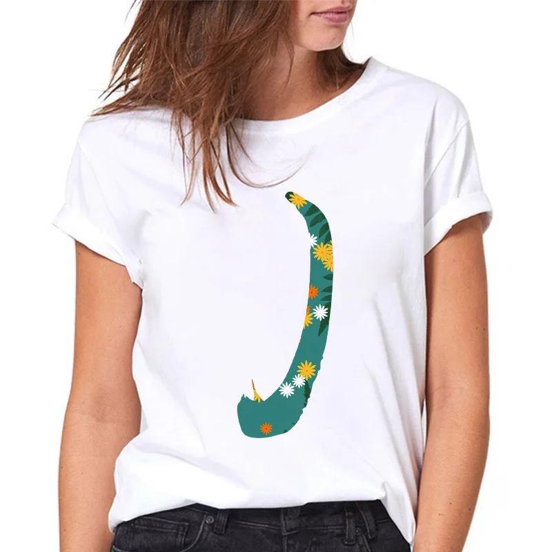 

Women T-shirt 26 Alphabet Letter Vogue Girl B Alphabet White Short Sleeve Casual Korean Style female Tee Tops Ladies T-shirts