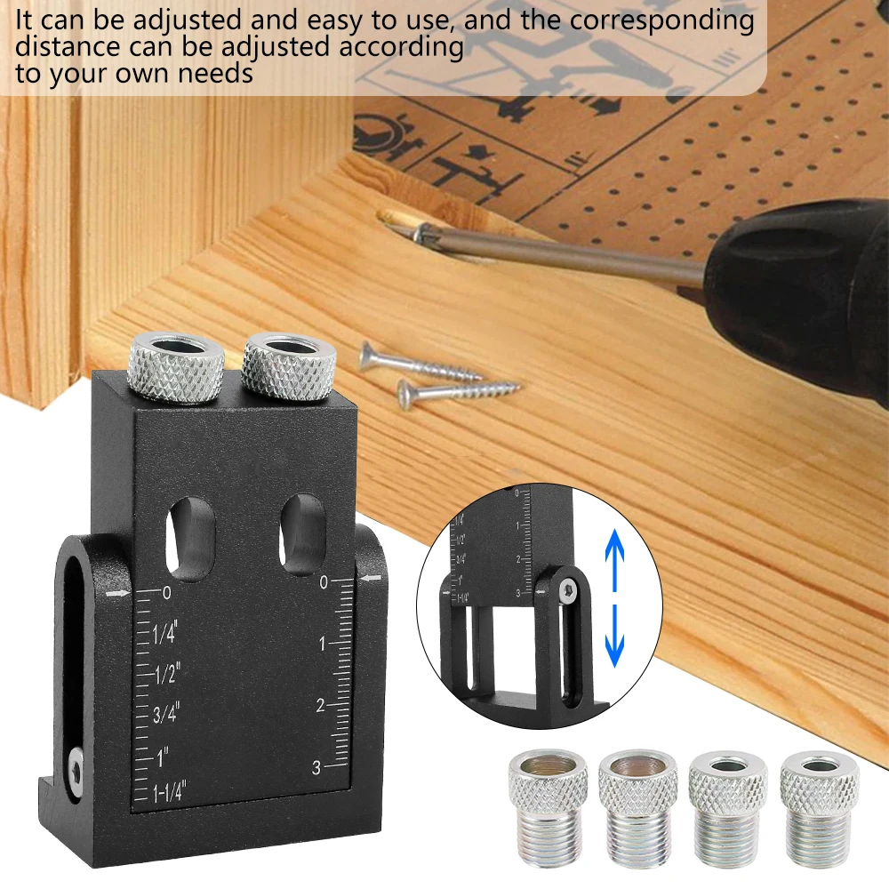 39pcs Pocket Hole Screw Jig Drill Bit Angle Locator Joinery Woodworking Drilling Guide Positioner Carpentry Tool Drive Adapter |