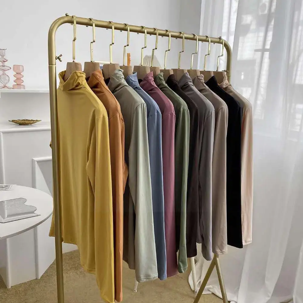 

2021 Autumn Women Pullover Tops Female Basic Turtleneck Elasticity All Casual Turtleneck Match Office Lady Elegant Concise V6s2