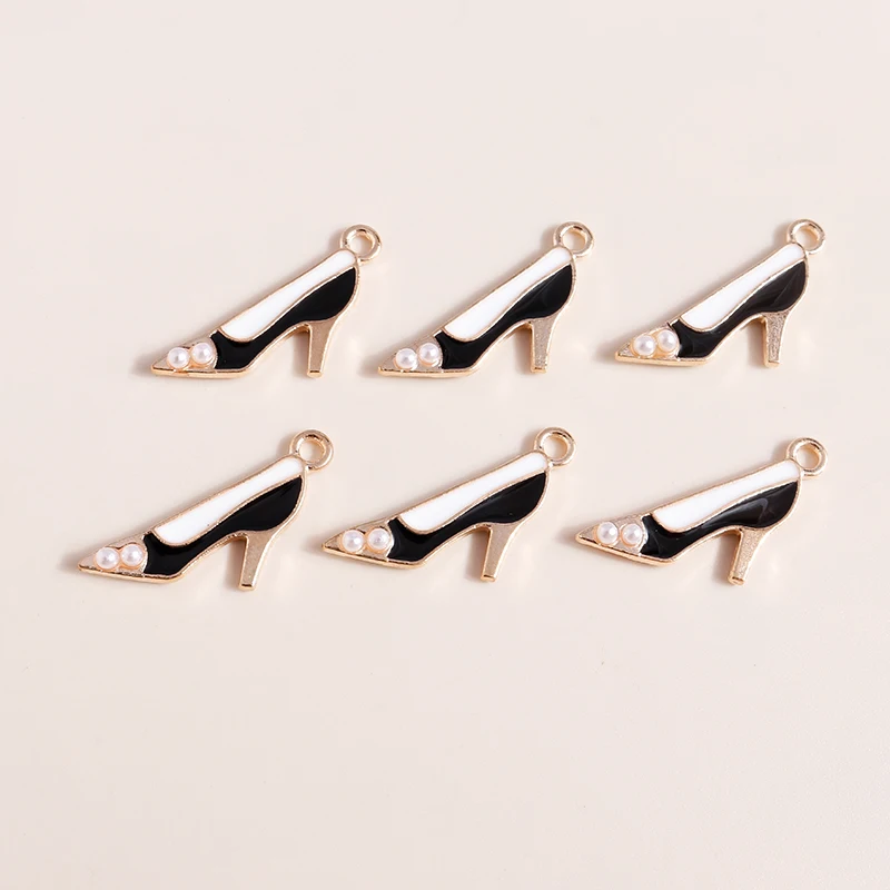 

10pcs 26*16mm Sexy Pearl High Heels for Necklaces Earrings Making Accessories Beaty Women Pendants Jewelry Making diy Handmade