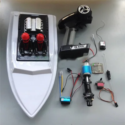 white hull power kit Diy части RC скоростной корпус лодки с комплектом питания полный привод комплект 390 мотор+ струйные насосы+ 9 г сервопривод+ 2,4 г контроллер+ 160A ESC+ Толкатель+ кулер - Цвет: white hull power kit