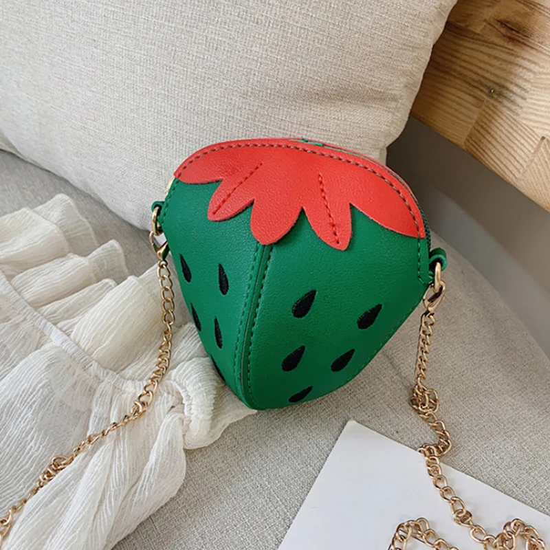 Модная кожаная сумка в форме фруктов каваи клубника цепочка сумки через плечо
