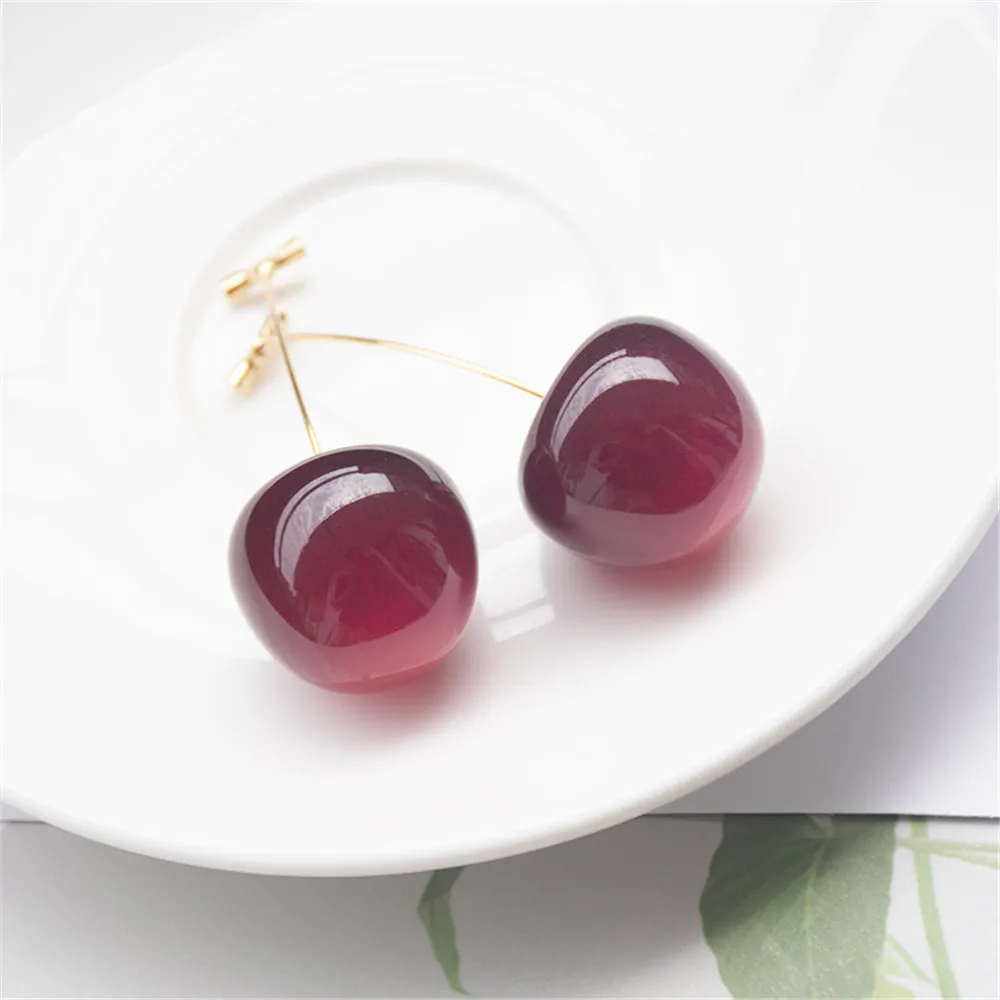 

2021 New Arrival Fashion Geometric Fine Women Drop Earrings Fruit Earrings Simple Sweet Cherry Modelling Long Earrings Wholesale