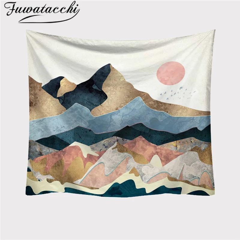Fuwatacchi настенный гобелен с мандалой новинка для путешествий кемпинга восхода