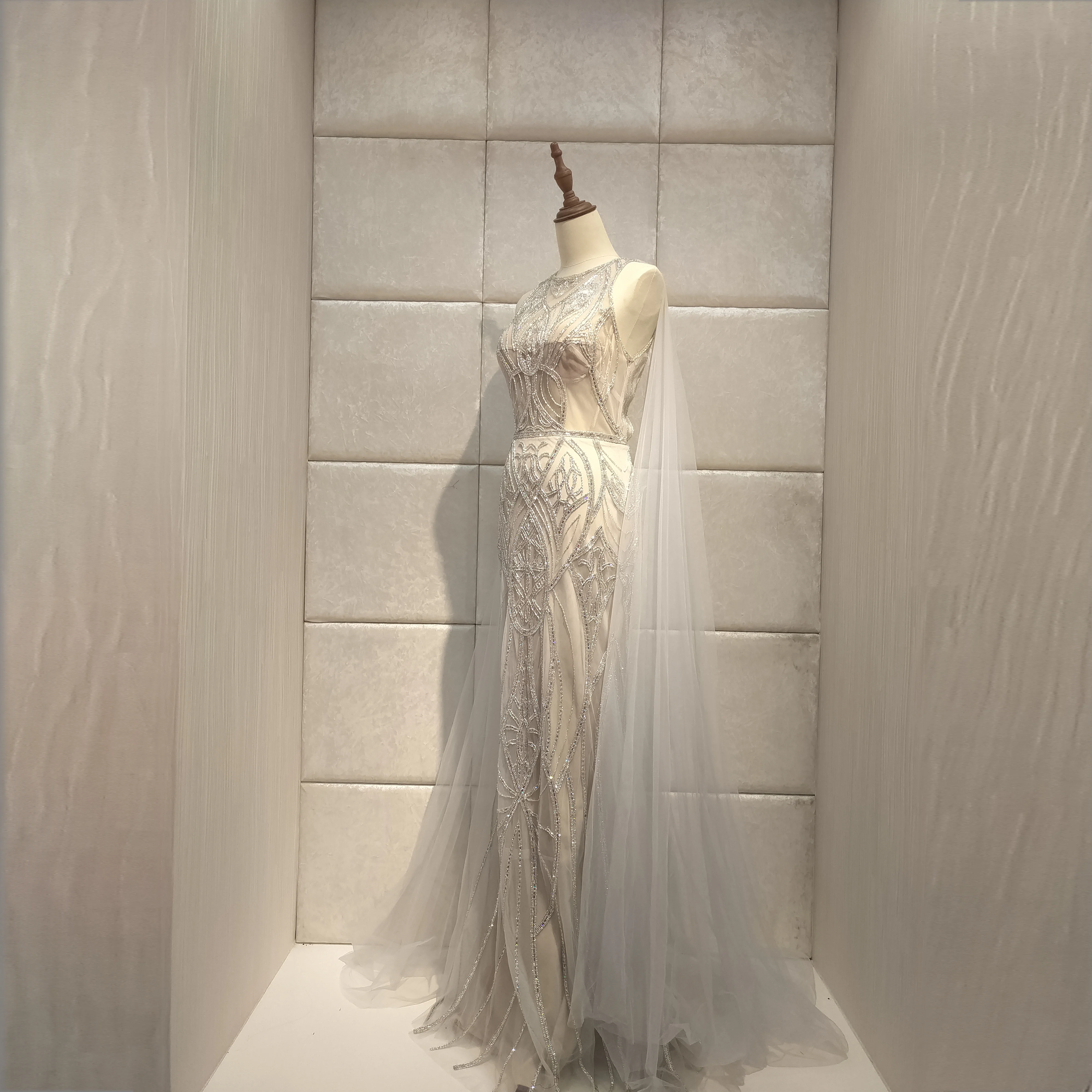 

Sparkling beads Evening dress 2020evening dress robe de soiree luxury long dress party Featured Cloak