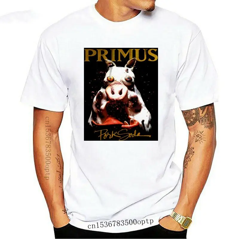 

Brand Cotton Men Clothing Male Slim Fit T Shirt Primus Men Pork Soda T-shirt Black