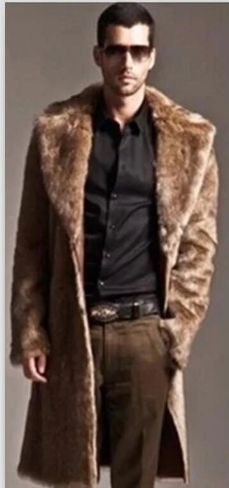 Мужская Меховая куртка зимняя верхняя одежда из искусственного меха ветровка