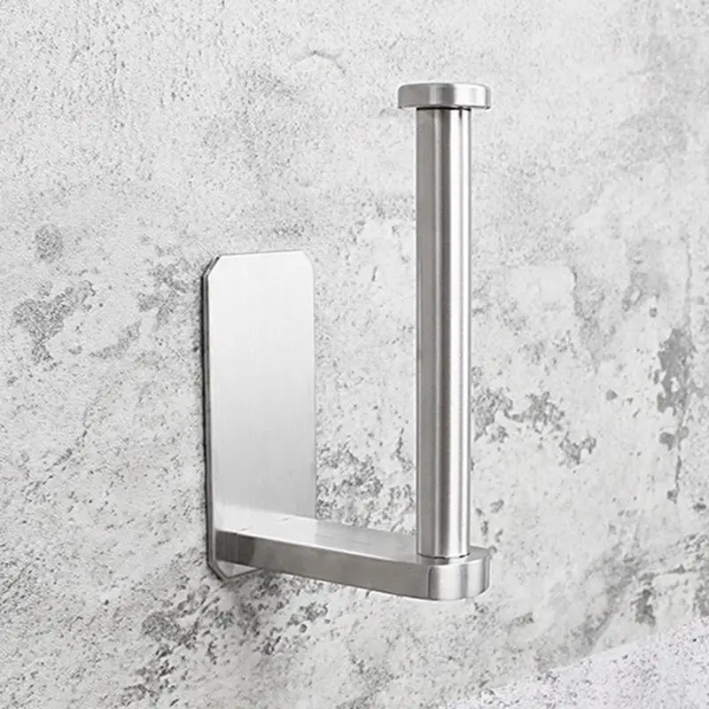 

304 Stainless Steel Toilet Paper Holder Self Adhesive Paper Towel Holder For Kitchen Bathroom Accessories Silver Color