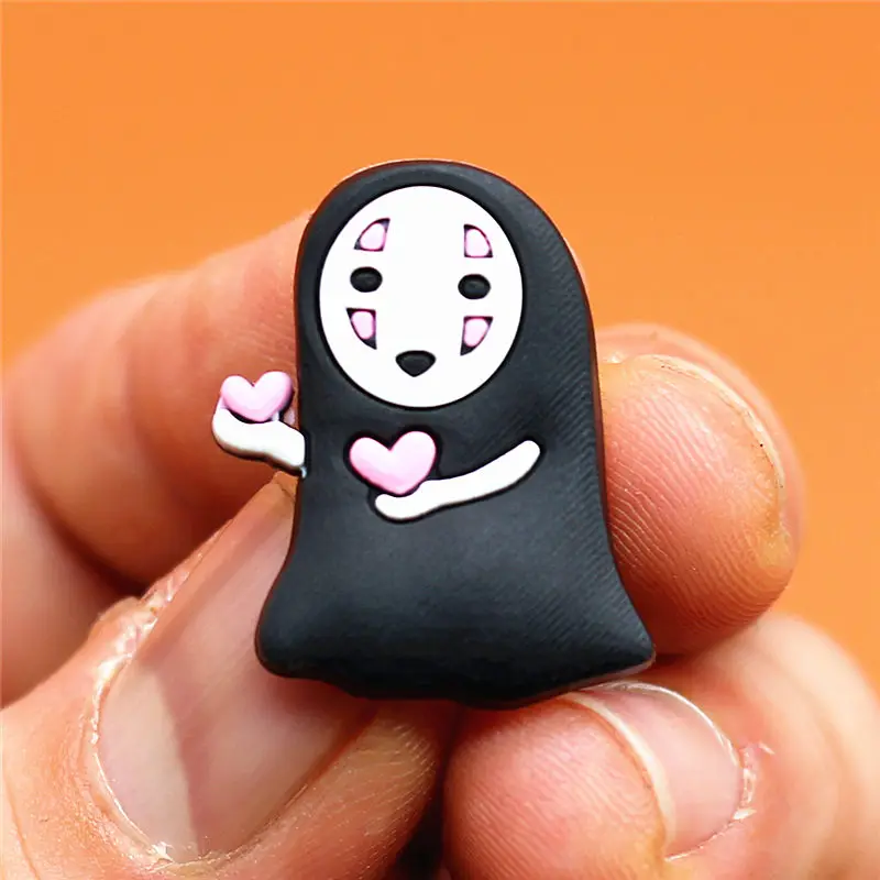Novel Single Sale Spirited&Away Shoe Charms Accessories Cute No Face man Garden Shoe Decoration for croc jibz Kid's X-mas Gift
