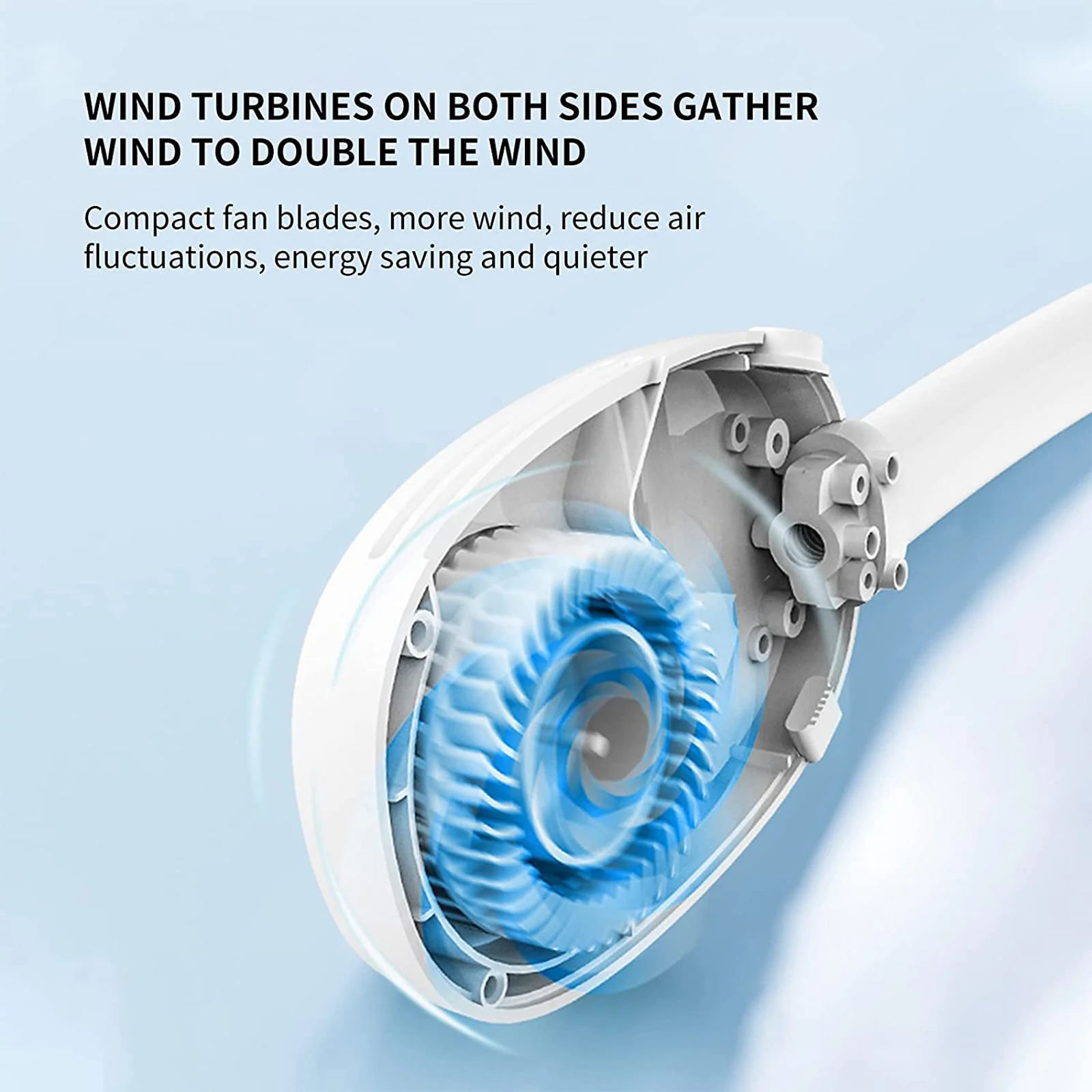 

Hanging Neck Fan Portable Cooling Fan USB Leafless Neckband Fan Surround Air Outlets 2000Mah Rechargeable