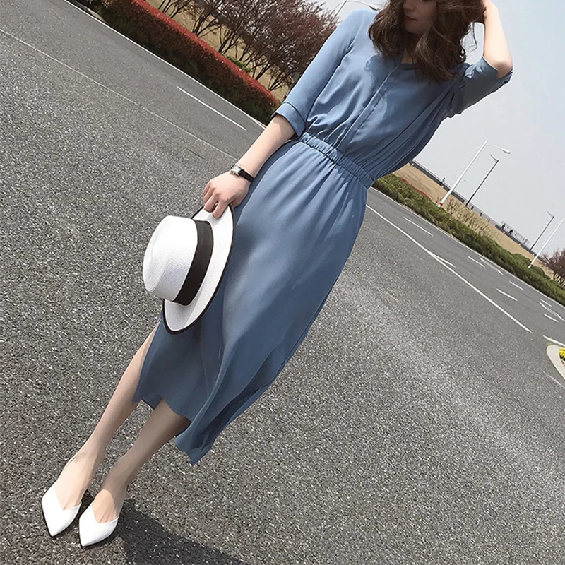 Женское платье деловой пуловер Повседневная мода для работы 3/4 рукав офиса |