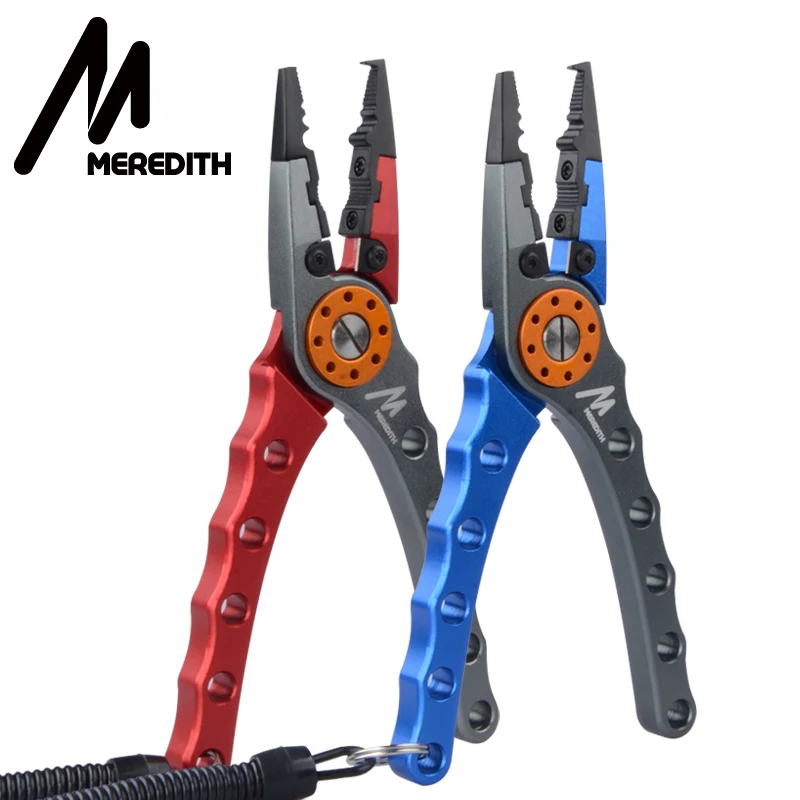 Алюминиевые рыболовные плоскогубцы MEREDITH, рыболовные инструменты, плоскогубцы, многофункциональные ножницы из нержавеющей стали, разъемное кольцо, крючок, Удаляет Инструменты