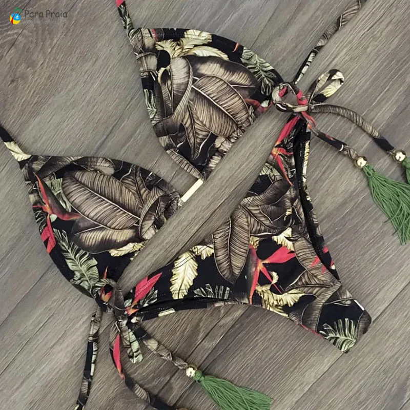 Новинка Бандажное мини-бикини для пляжа 17 цветов купальный костюм с лямкой на шее